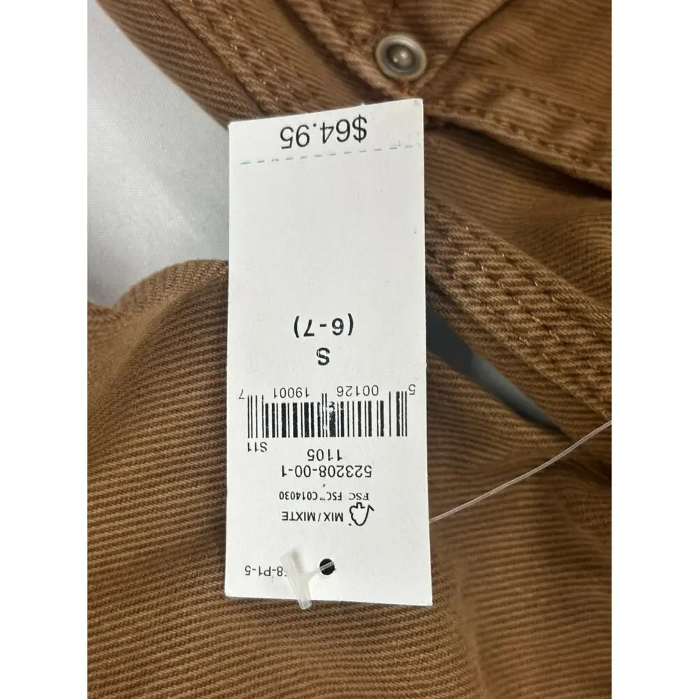 Gap Kids Brown Denim Carpenter Jacket Size S (6/7) Canvas Utility Workwear